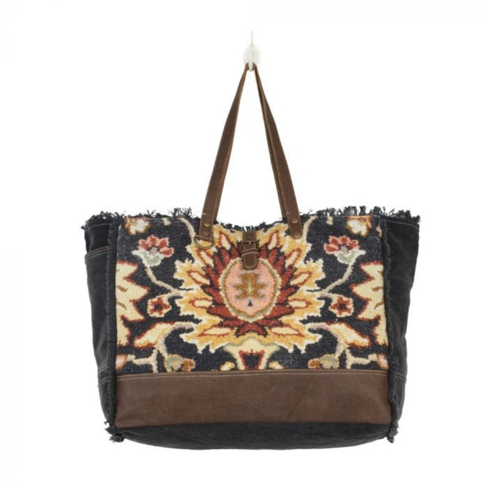 Myra Bag Black Fern XLarge Weekender Bag NWT with Leather Trim - Picture 2 of 4